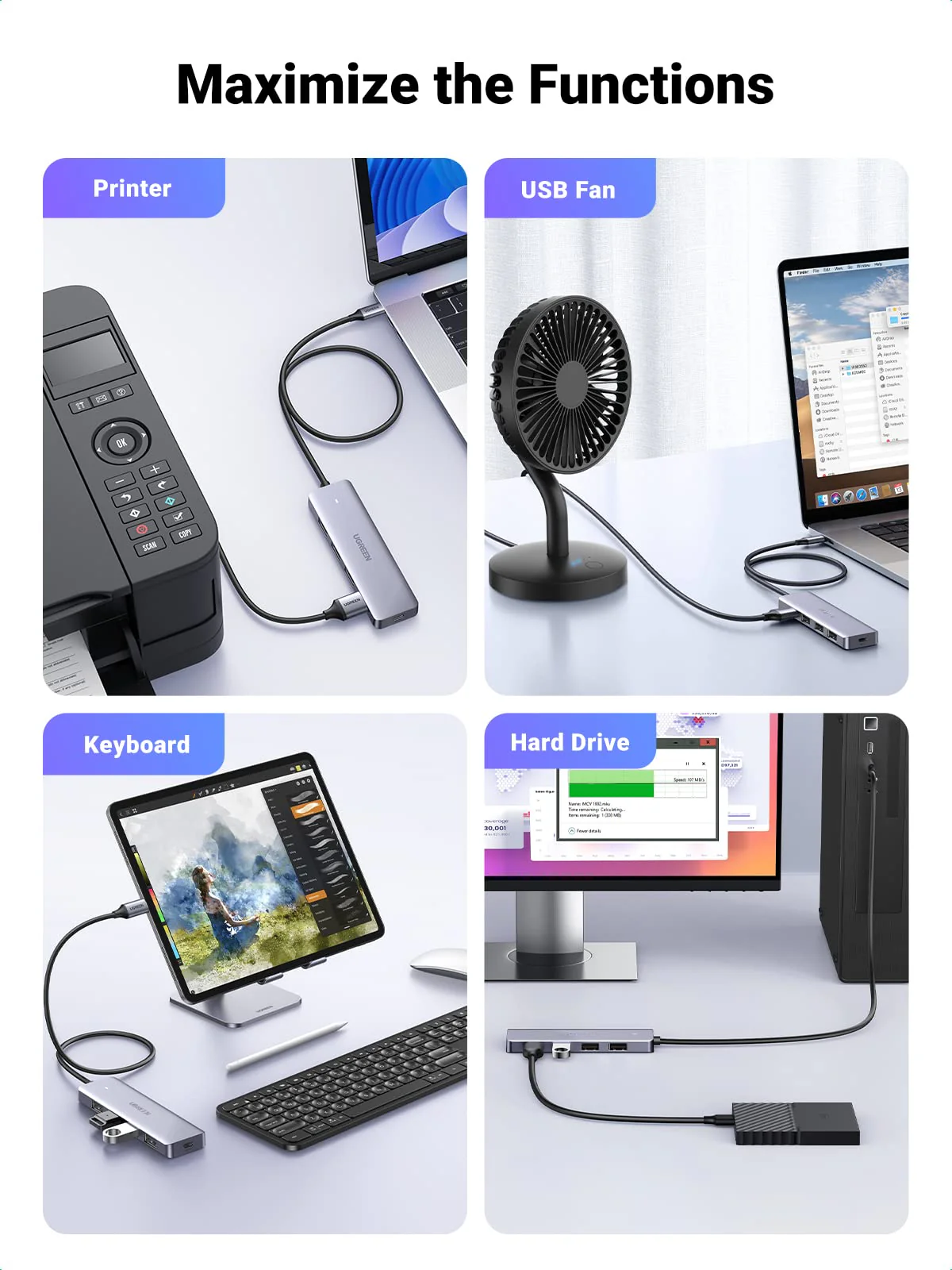 UGREEN USB C Hub 4 Ports, USB C to USB Hub - Image 6