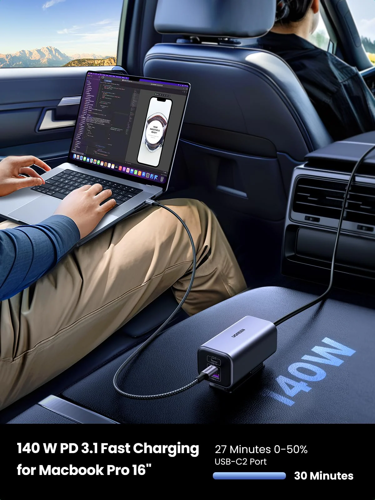 UGREEN 150W USB C Car Charger - Image 4