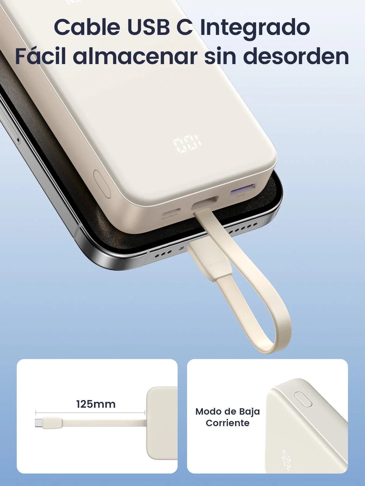 UGREEN Power Bank 20000mAh 22.5W with Built-in USB-C Cable - Image 10