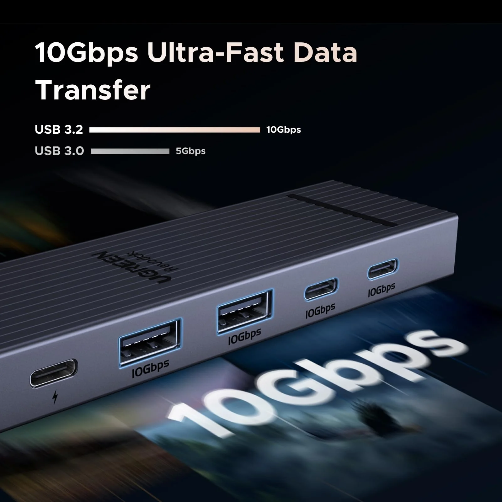 UGREEN Revodok Pro 106 4K@60Hz 10Gbps USB-C Hub - Image 4