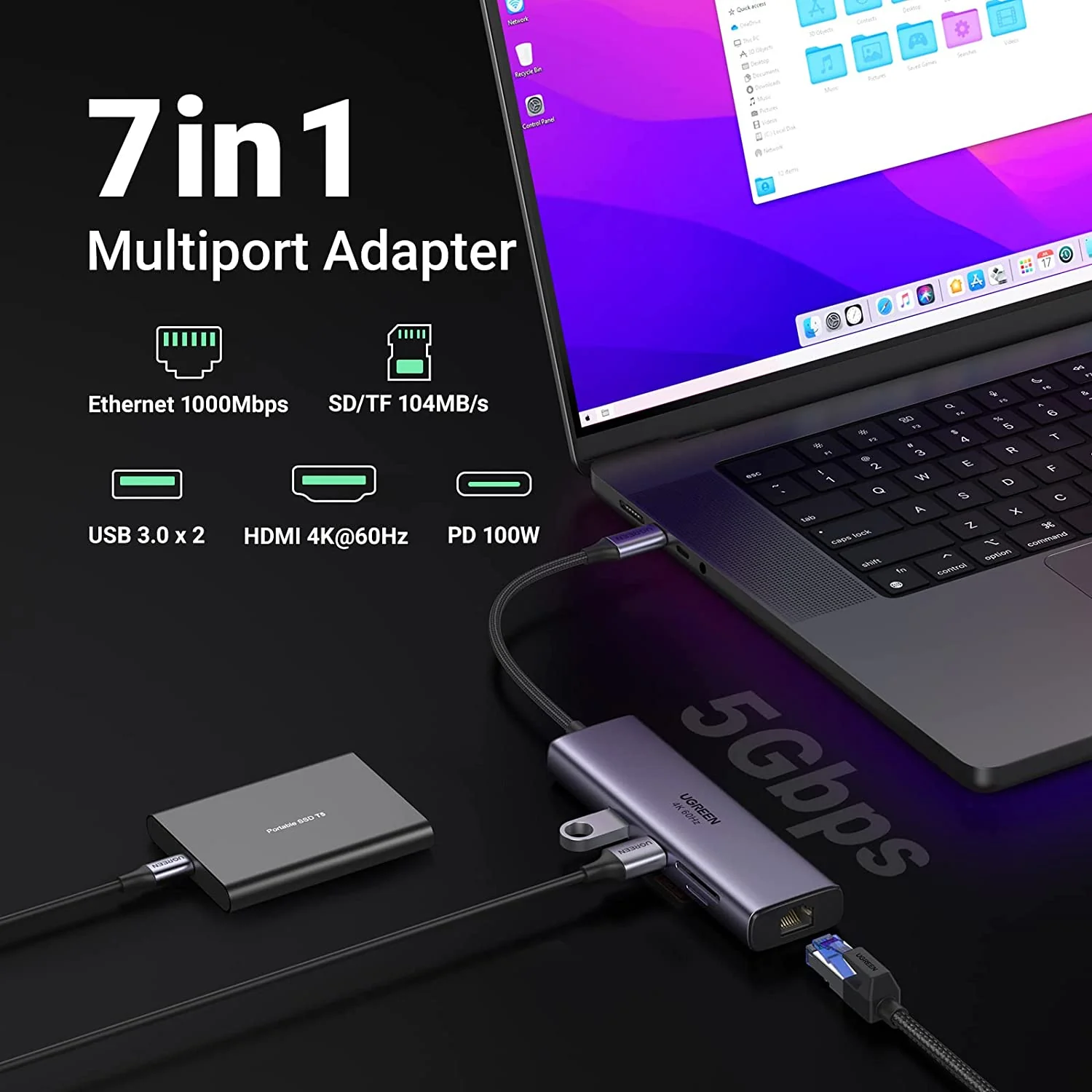 UGREEN 7-in-1 USB-C Hub with 4K HDMI - Image 3