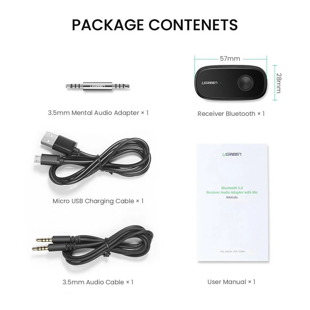 UGREEN Bluetooth 5.1 Aux Car Adapter - Image 8