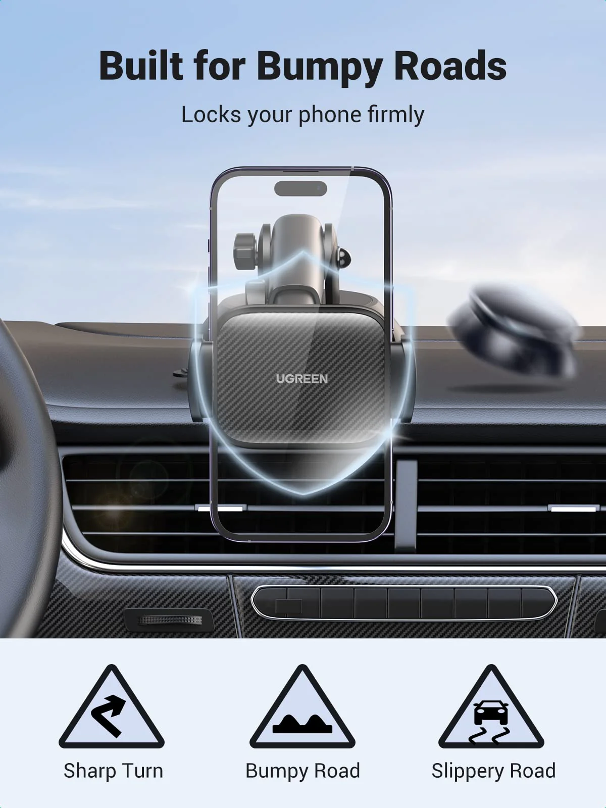 UGREEN Car Phone Holder (Telescopic Arm, 360° Rotation) - Image 5