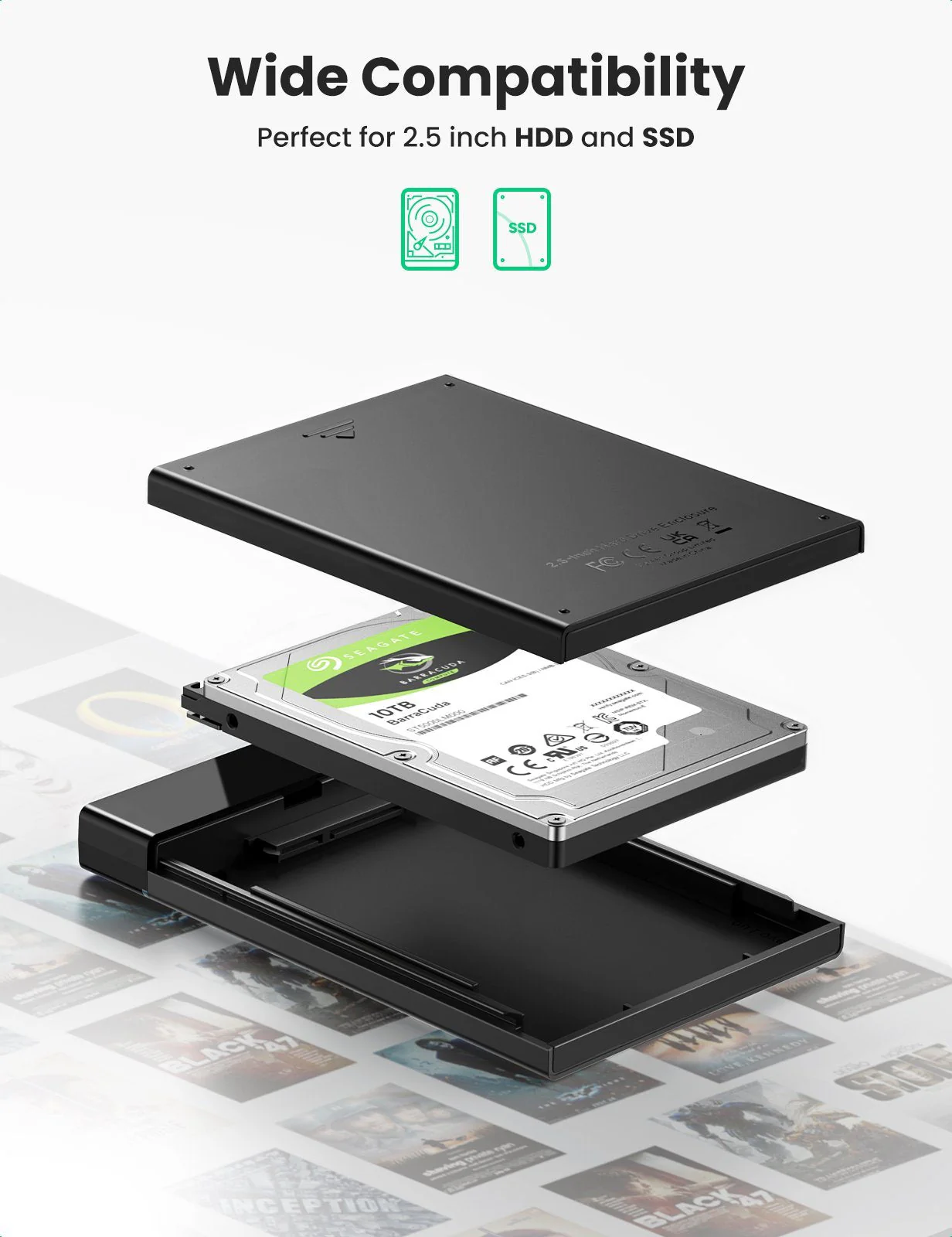 UGREEN Hard Drive Enclosure (2.5", 6Gbps, USB 3.1) - Image 2