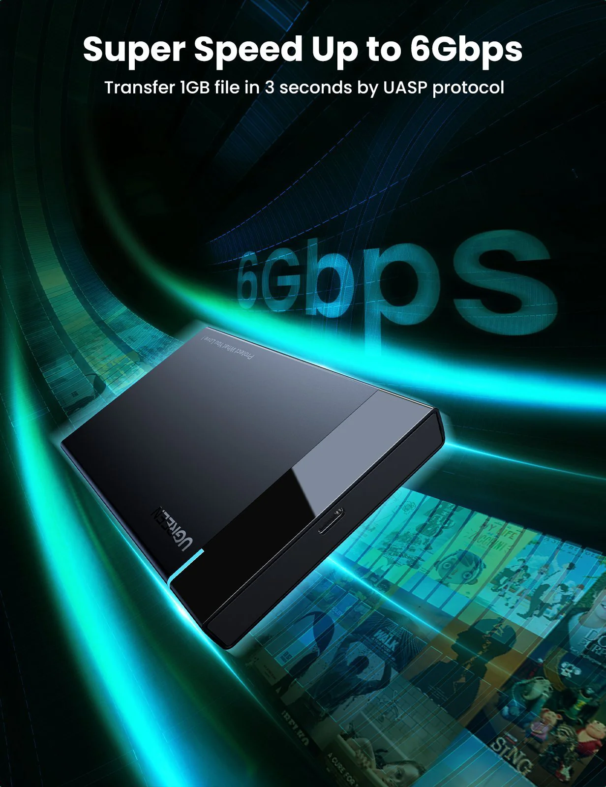 UGREEN Hard Drive Enclosure (2.5", 6Gbps, USB 3.1) - Image 3
