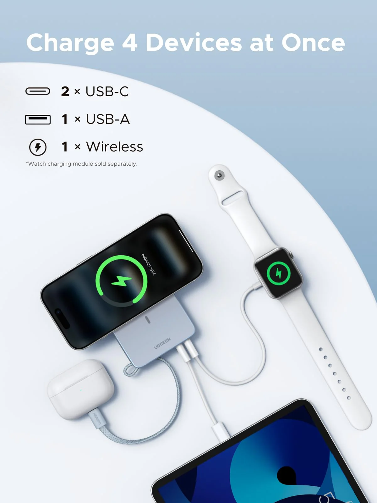 UGREEN MagFlow Magnetic Wireless Power Bank 20000mAh Qi 25W - Image 6