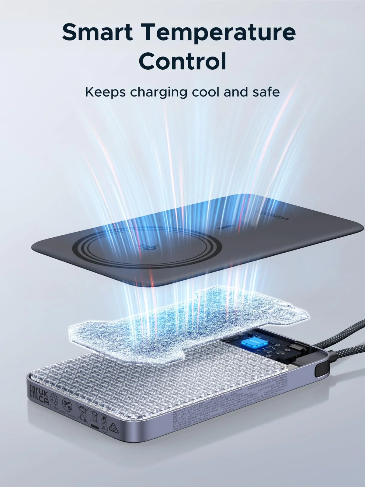 UGREEN MagFlow Air Magnetic Power Bank (10000mAh, Qi2 15W) - Image 8