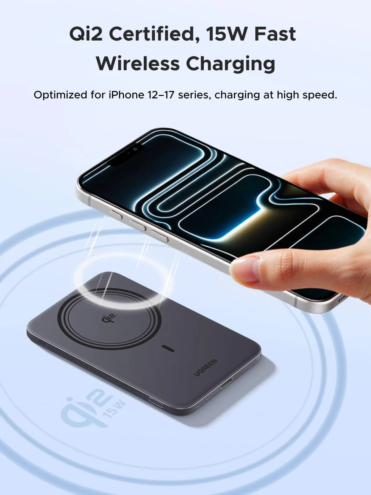 UGREEN MagFlow Air Magnetic Power Bank (5000mAh, Qi2 15W) - Image 4
