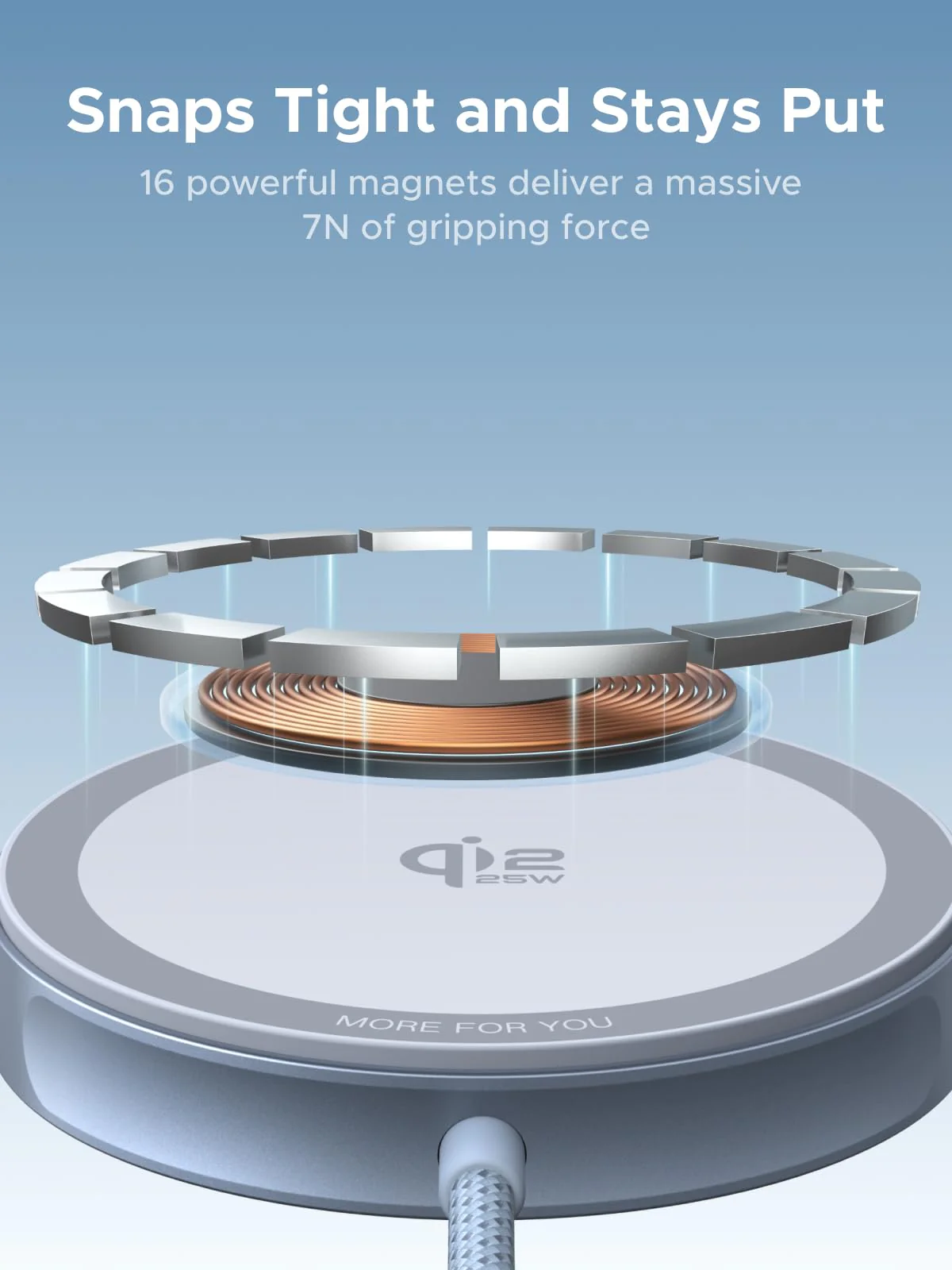 UGREEN MagFlow Magnetic Wireless Charging Pad 25W (MagSafe compatible) - Image 3
