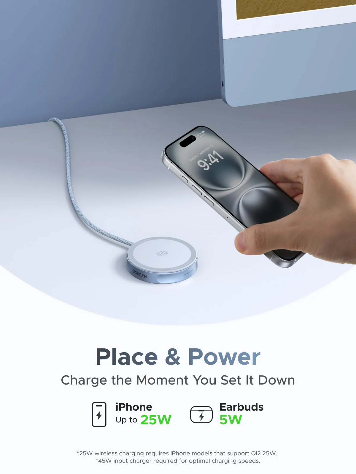 UGREEN MagFlow Magnetic Wireless Charging Pad 25W (MagSafe compatible) - Image 6