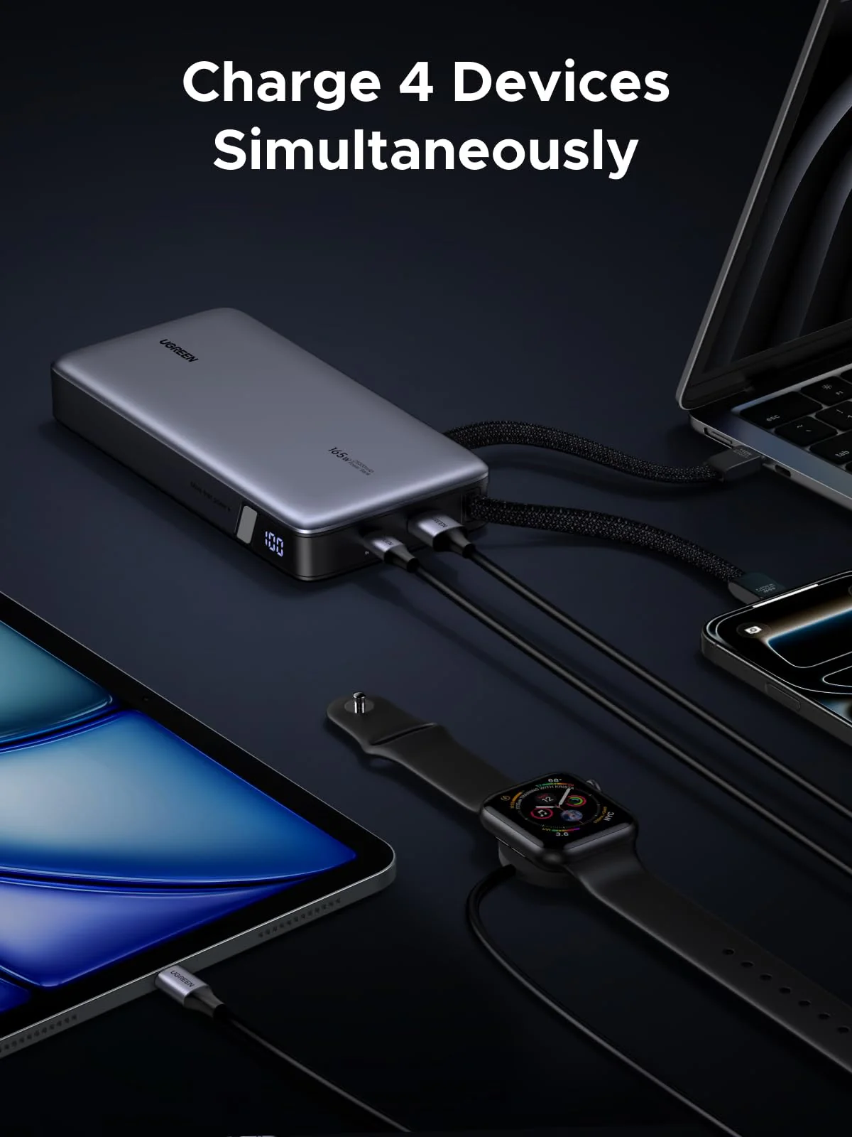 UGREEN Nexode Power Bank 25000mAh 165W with Built-in Cables - Image 6