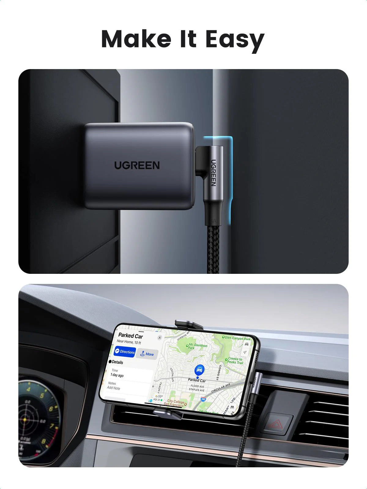 UGREEN 100W USB C Cable 90 Degree Type C Charging Cable 10FT - Image 3