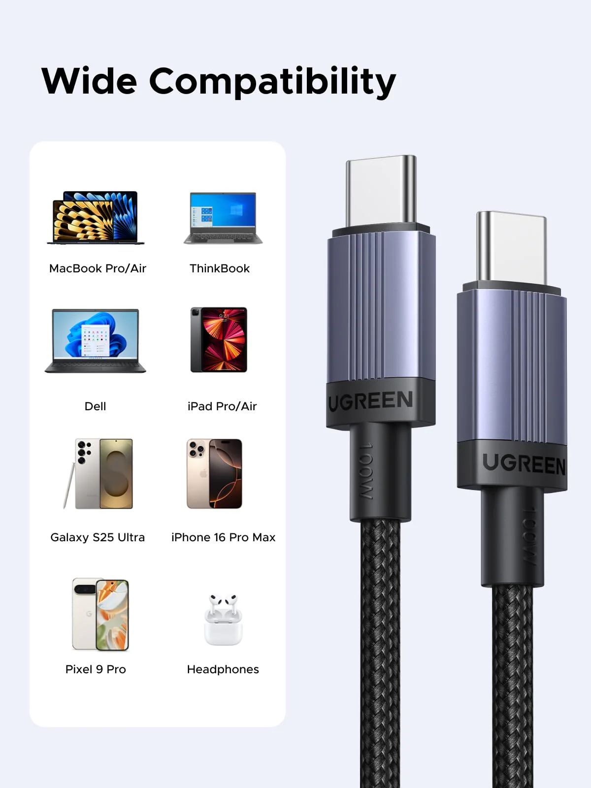 UGREEN 100W USB C to C Cable PD Fast Charging - Image 7