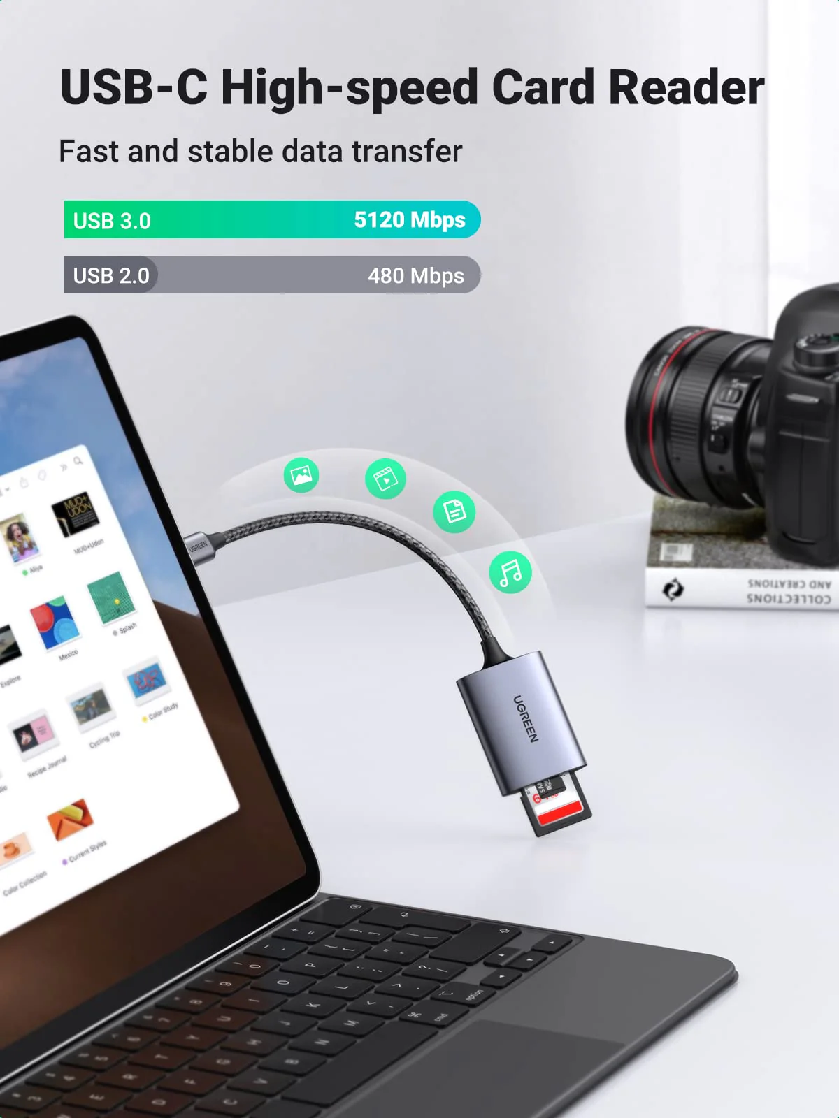 UGREEN 2 in 1 USB C SD Card Reader - Image 5