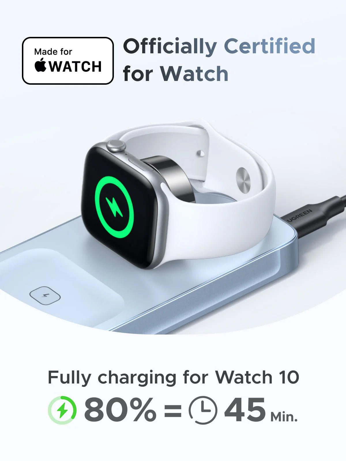 UGREEN MagFlow 3-in-1 Magnetic Wireless Charger (Qi2 25W, MagSafe-Compatible) - Image 4