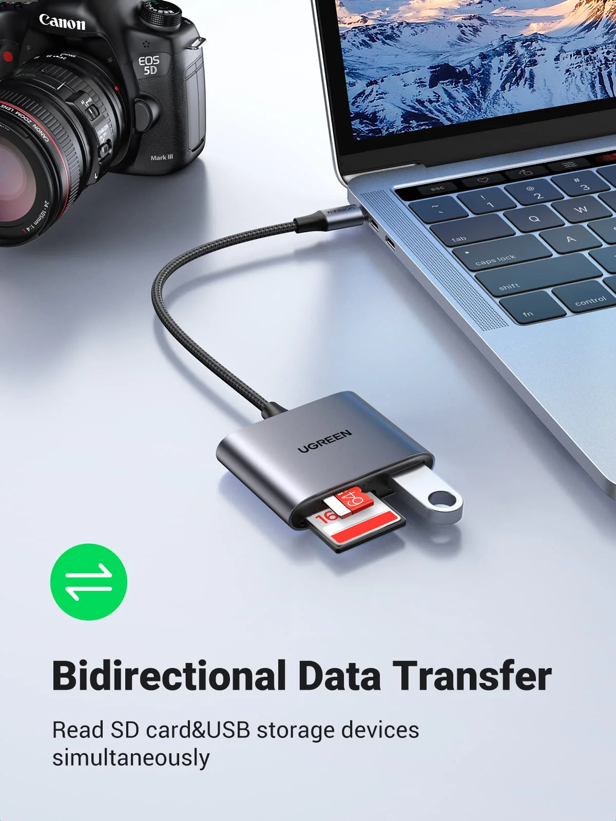UGREEN 3-in-1 USB C SD Card Reader - Image 5