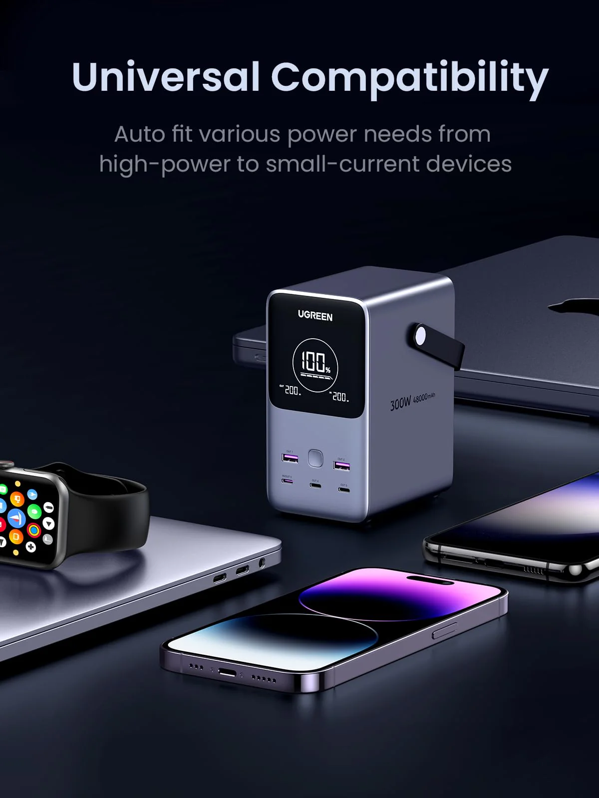 UGREEN Portable Power Station 48000mAh 300W with Smart Digital Display - Image 7