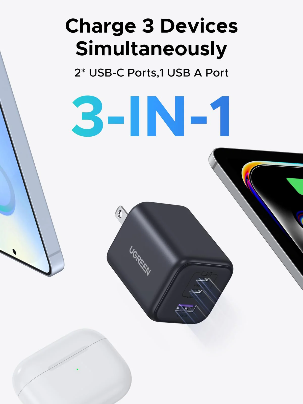 UGREEN 45W 3-Port Mini Charger - Image 3