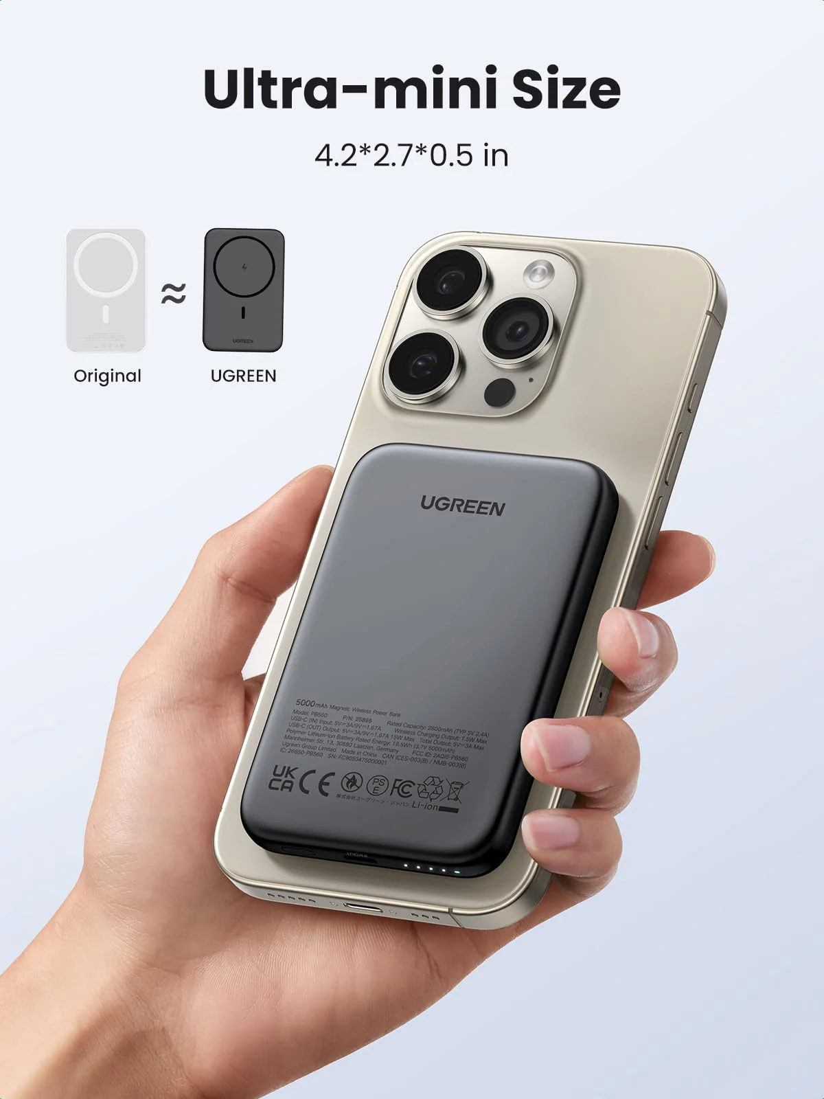 UGREEN 5000mAh MagSafe Power Bank for iPhone - Image 4
