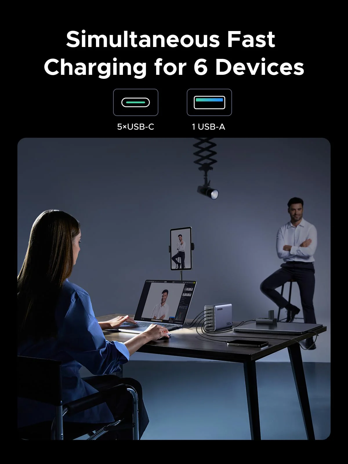 UGREEN Nexode 500W 6-Port Desktop Charger - Image 3