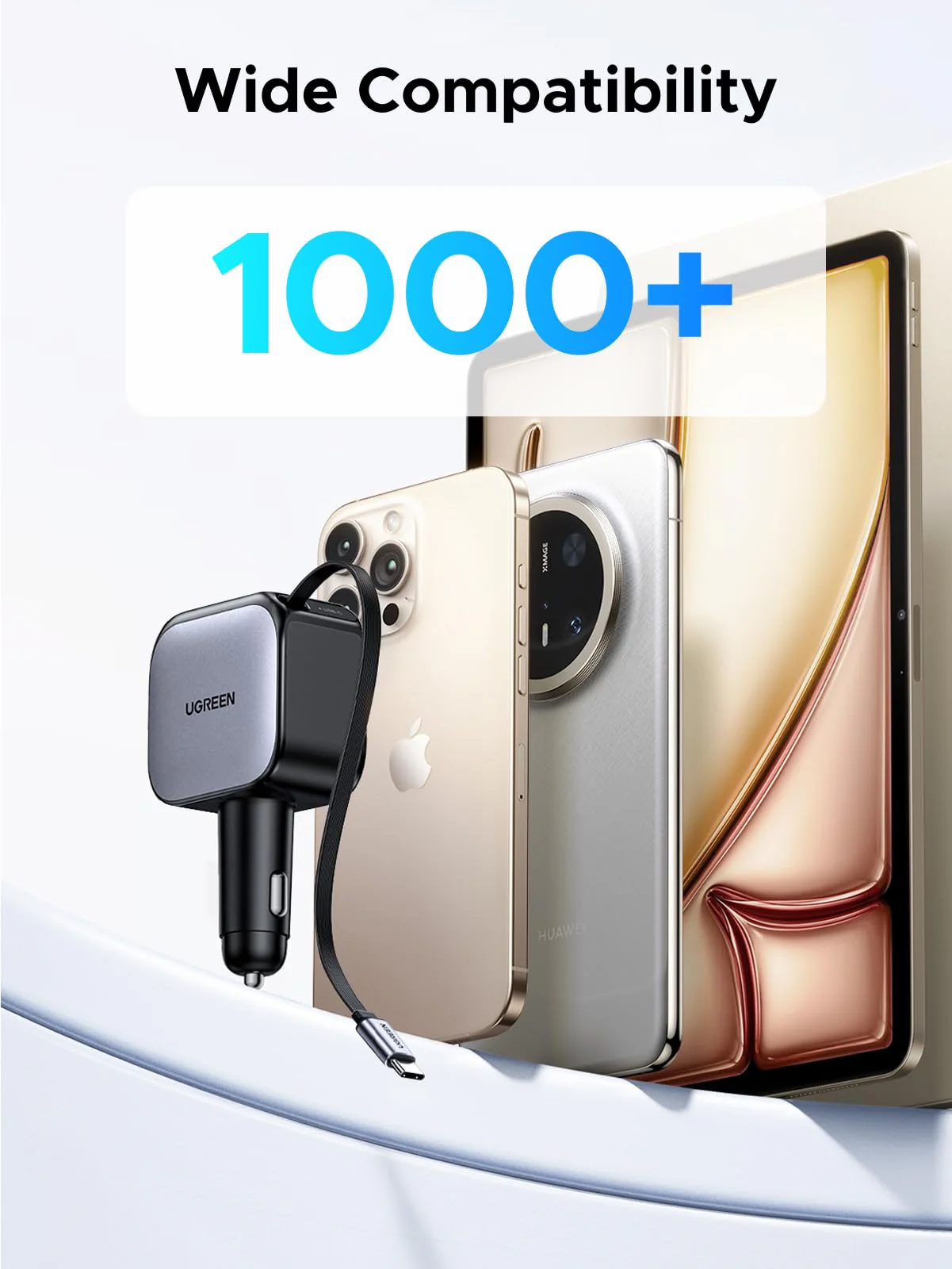 UGREEN Nexode Car Charger 60W with Retractable USB-C Cable - Image 7