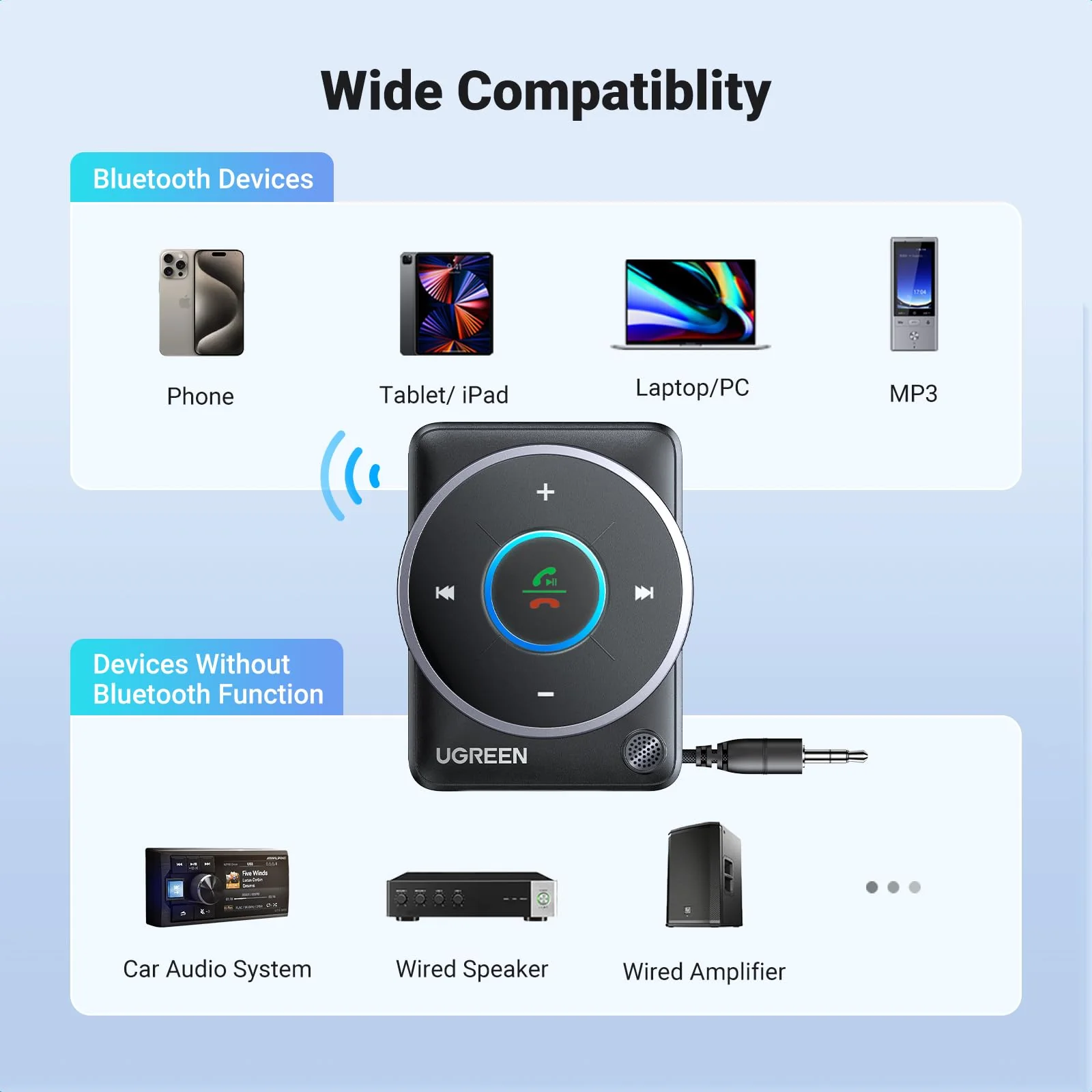 UGREEN Aux Bluetooth 5.4 Adapter For Car (2024 Latest) - Image 6