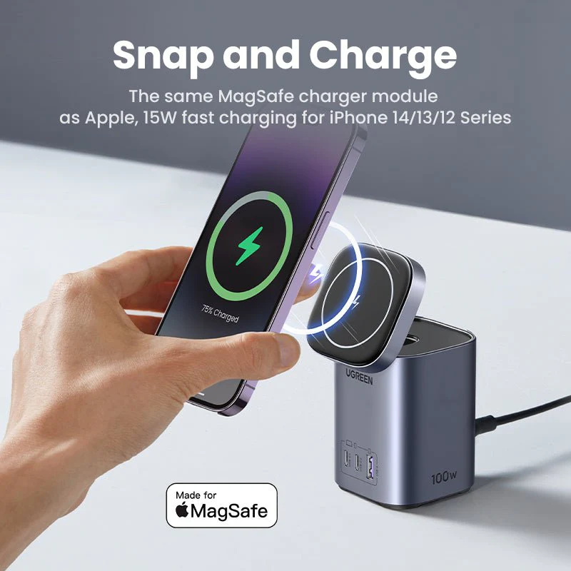 UGREEN 100W 4-Port Power Station with Qi2 Wireless Charging - Image 6