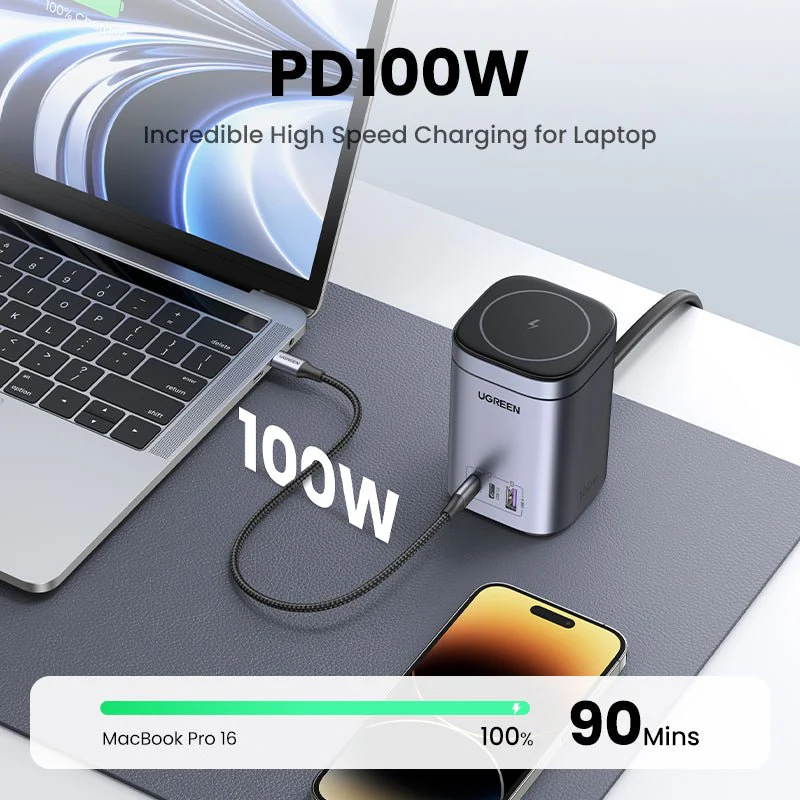 UGREEN 100W 4-Port Power Station with Qi2 Wireless Charging - Image 8