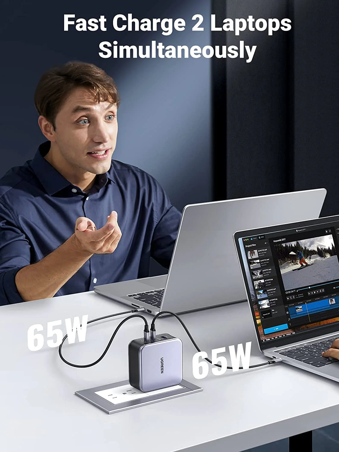 UGREEN Nexode 140W USB C GaN Charger-3 Ports Wall Charger Bundle - Image 3