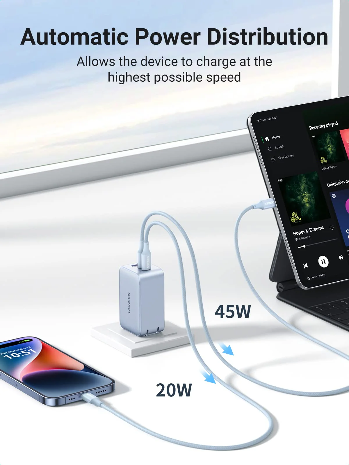 UGREEN Nexode 65W USB C GaN Charger-3 Ports Wall Charger Bundle - Image 3