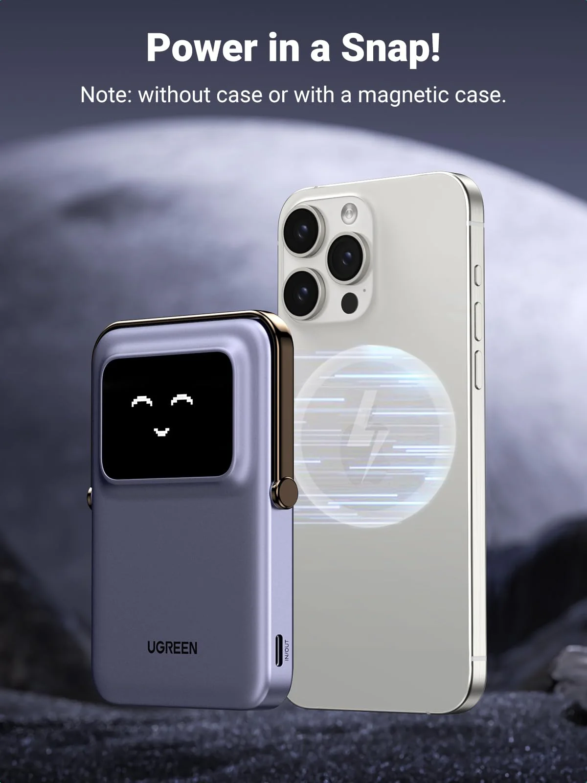 UGREEN Uno Magnetic Wireless Power Bank 5000mAh Qi 7.5W - Image 3