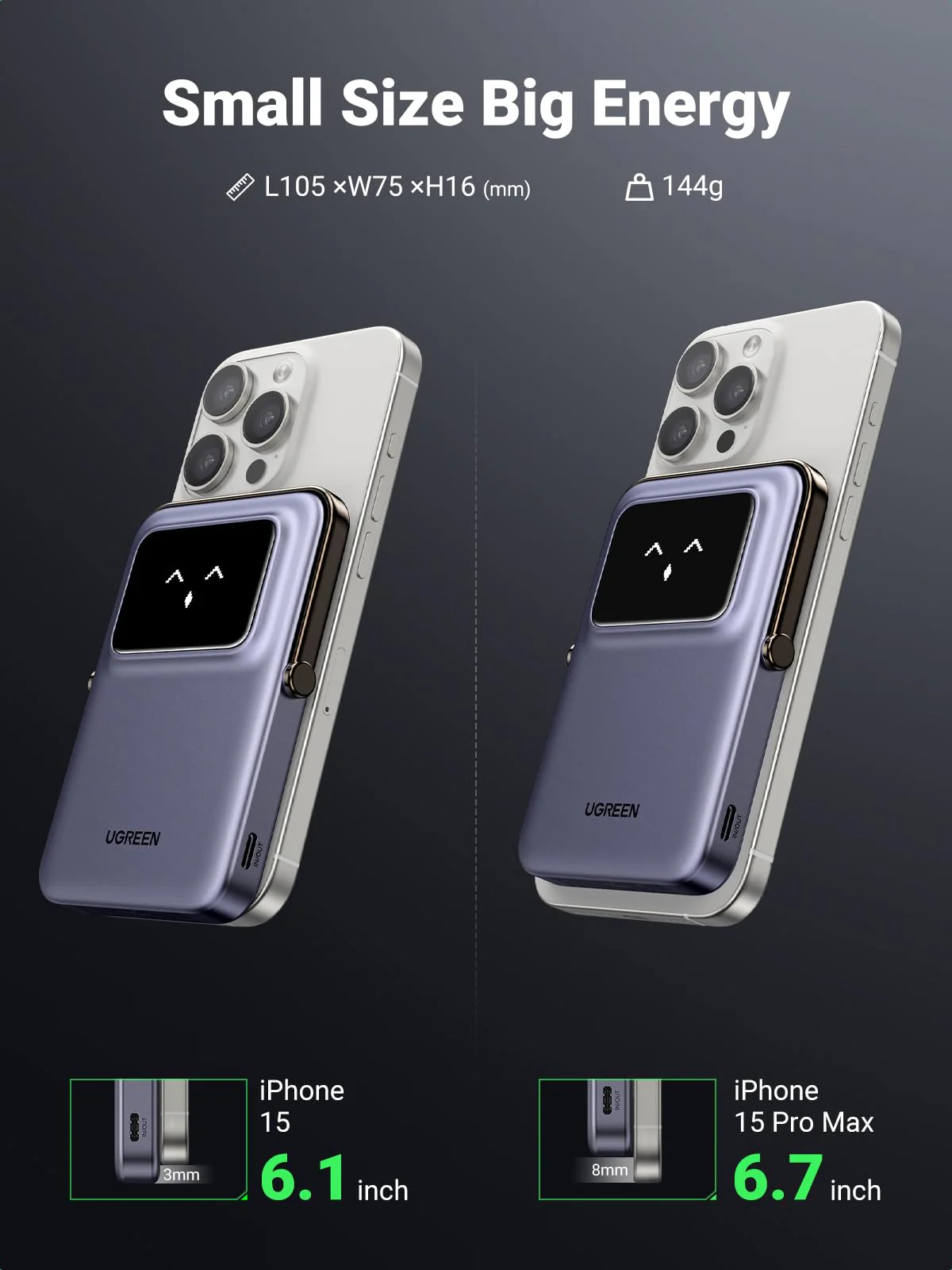 UGREEN Uno Magnetic Wireless Power Bank 5000mAh Qi 7.5W - Image 7