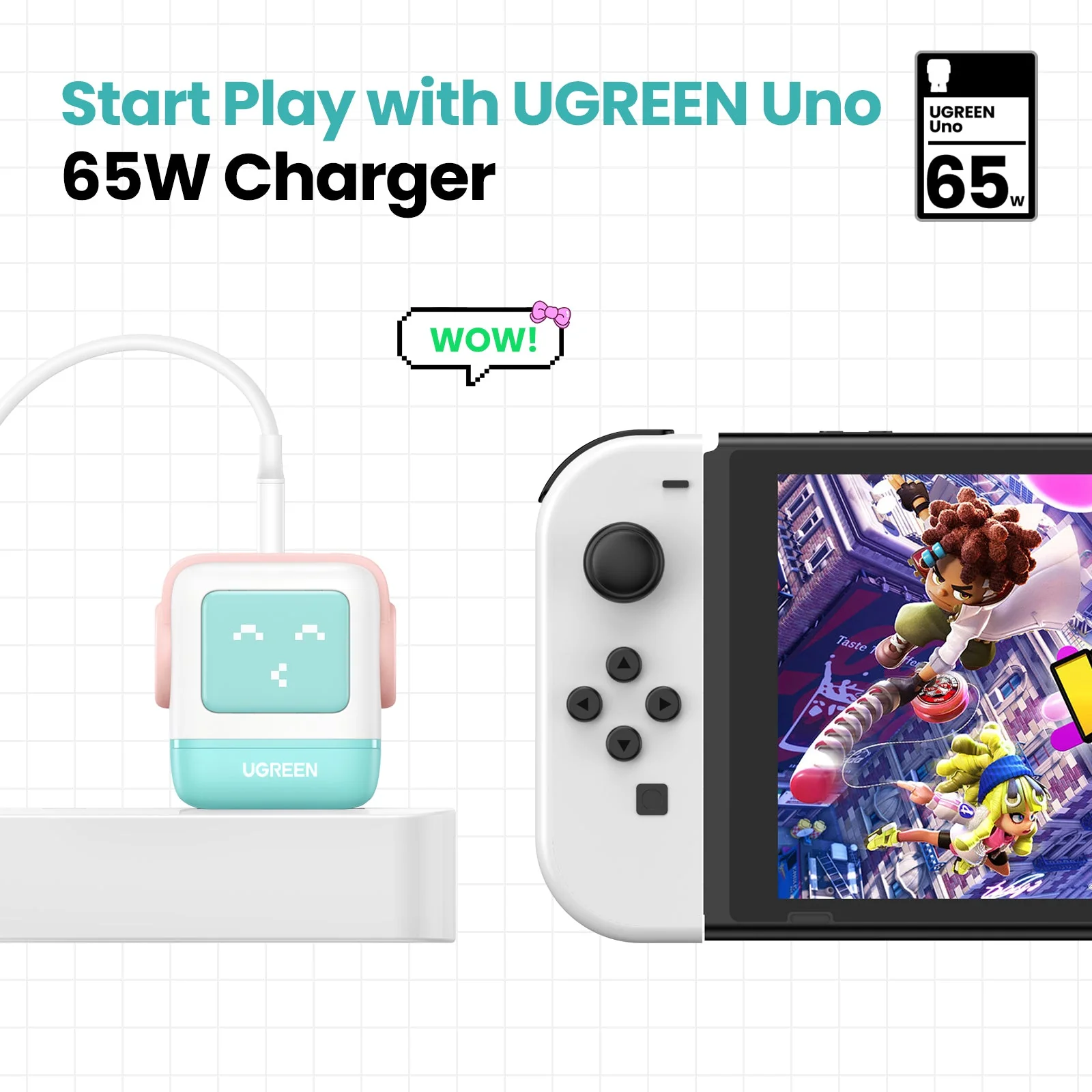 UGREEN Uno Charger 65W  (Cyan) - Image 5