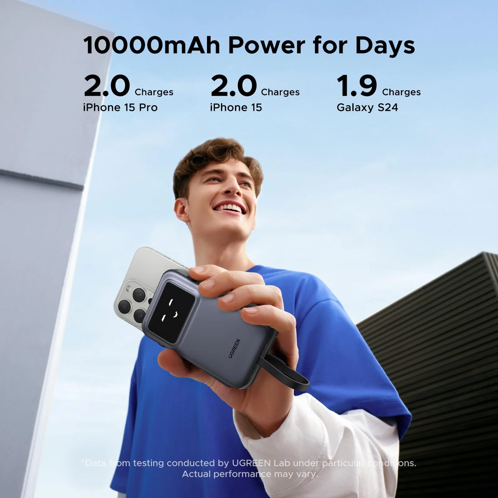 UGREEN Uno Power Bank 10000mAh 30W with Built-in Cable - Image 5