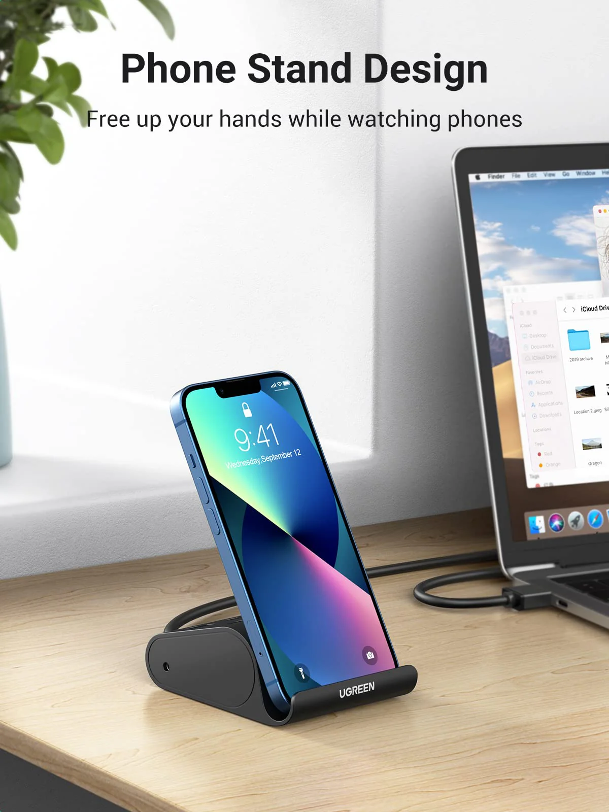 Ugreen USB 3.0 Hub Card Reader with Phone Stand - Image 5