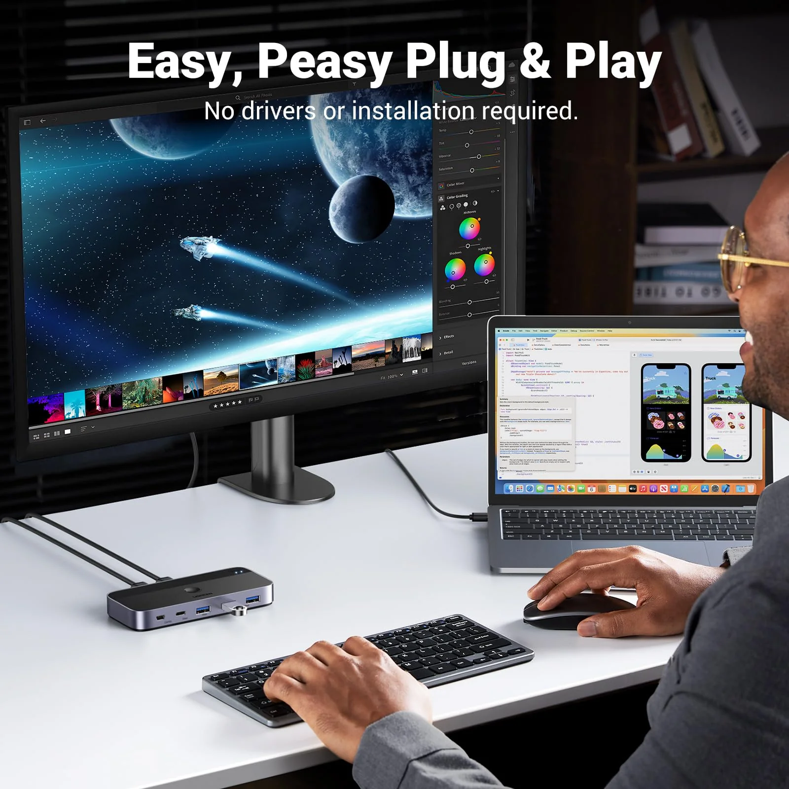 UGREEN USB 3.0 Switch 2 Computers Sharing USB C & A Devices - Image 3