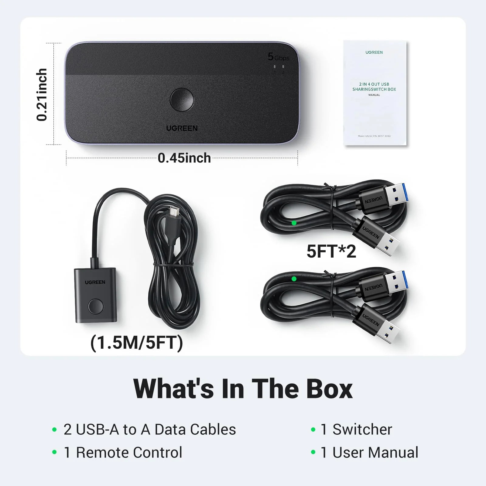 UGREEN USB 3.0 Switch 2 Computers Sharing USB C & A Devices - Image 8