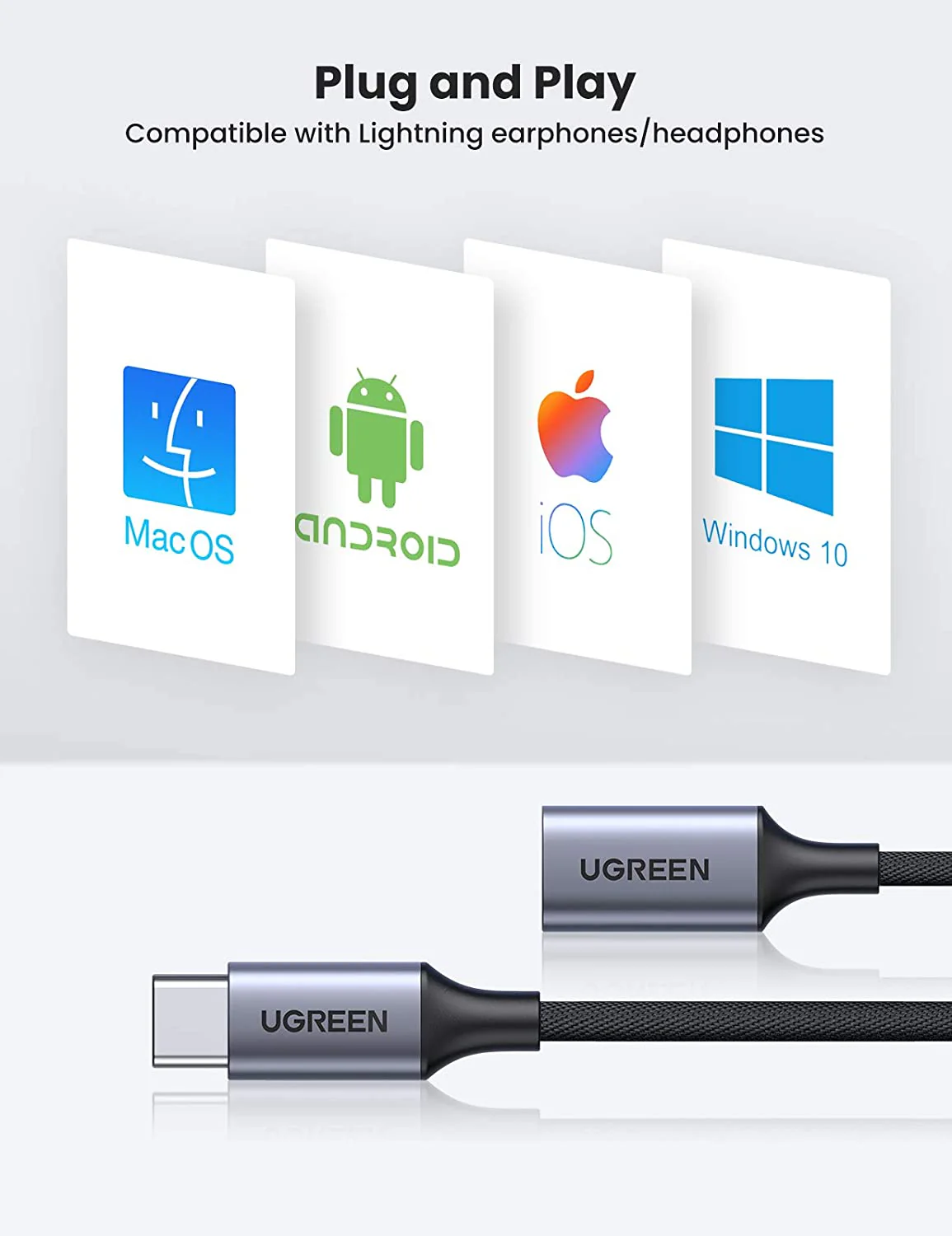 UGREEN USB C to Lightning Audio Adapter - Image 3