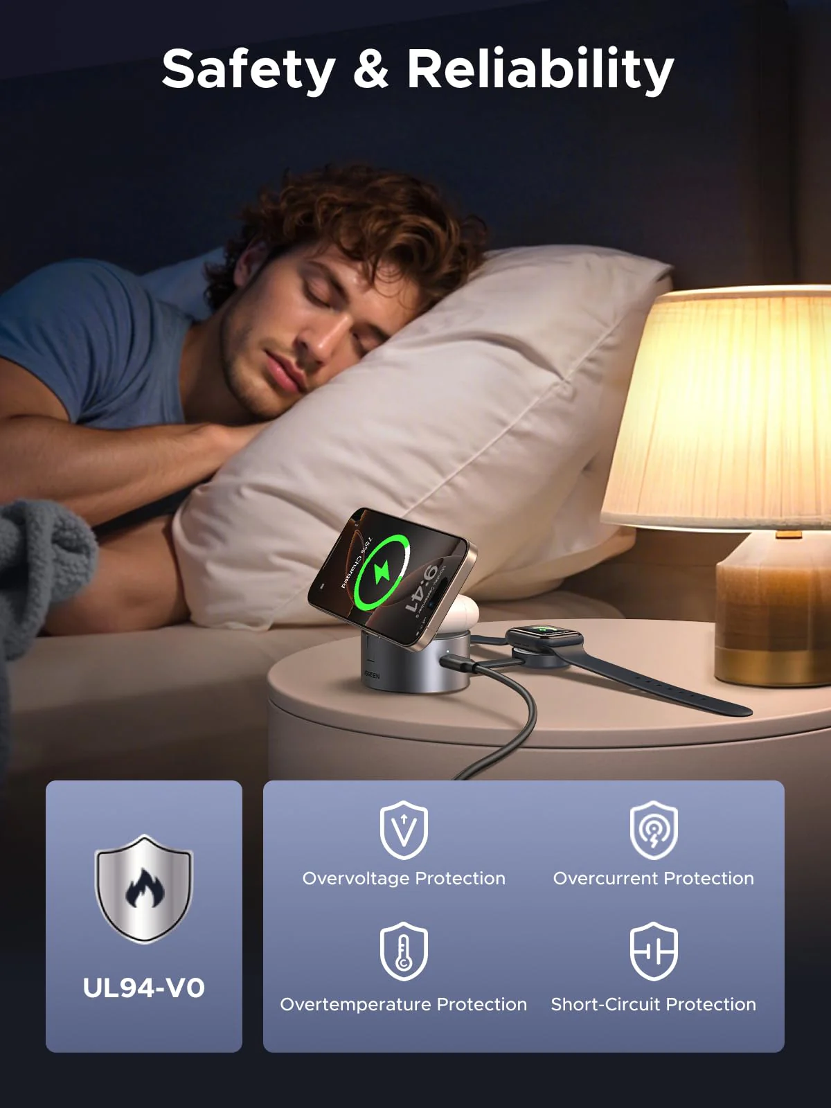 UGREEN UNO 3-in-1 Magnetic Wireless Charger 25W (MagSafe compatible) - Image 6