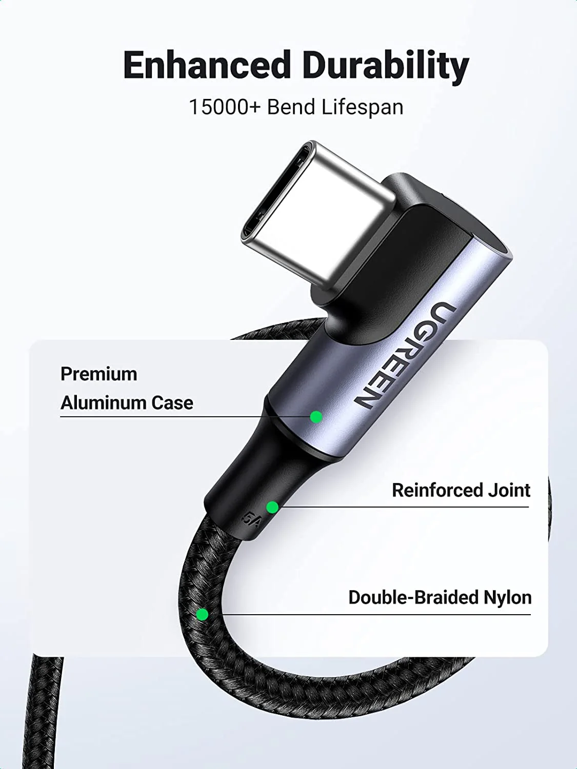 UGREEN USB-C Cable (100W, 90 Degree) - Image 7