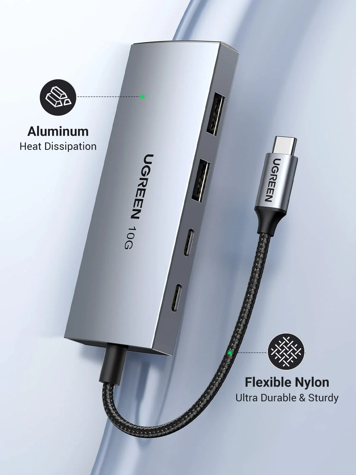 UGREEN USB-C Hub 4-Port USB 3.2 10Gbps Data Hub with 2 USB-C & 2 USB-A - Image 6