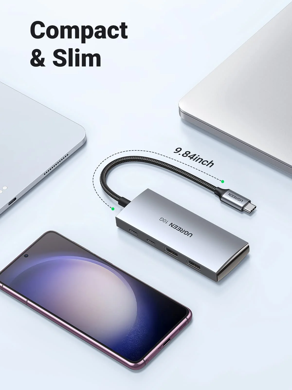 UGREEN USB-C Hub 4-Port USB 3.2 10Gbps Data Hub with 2 USB-C & 2 USB-A - Image 7